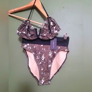 Vanessa Mooney Floral Mesh Bikini Set - Size Small